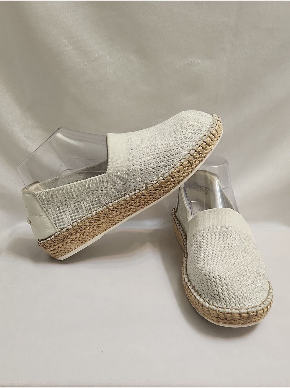 Cole Haan Ivory Knit Espadrille Slip-On Shoes (Size 8)